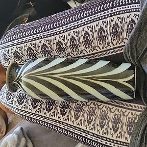 Mint and brown vintage ceramic vase